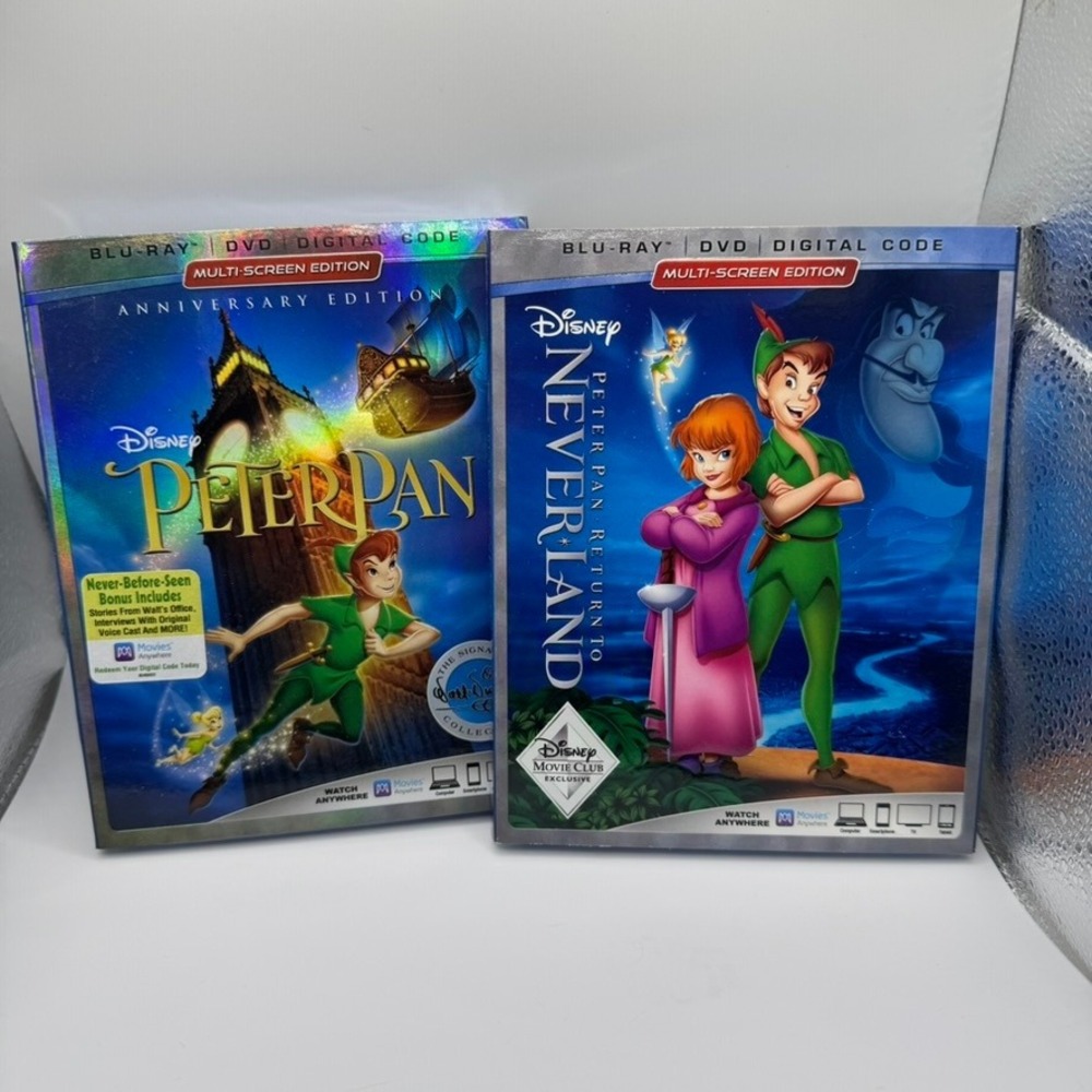 NEW Peter Pan Anniversary Ed. & Return to Neverland Blu Ray DVD Digital Movies